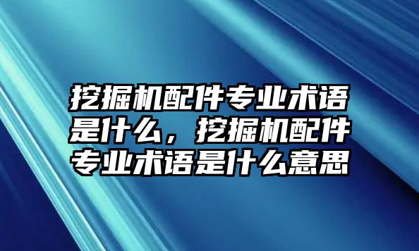 挖掘機(jī)配件專(zhuān)業(yè)術(shù)語(yǔ)是什么，挖掘機(jī)配件專(zhuān)業(yè)術(shù)語(yǔ)是什么意思