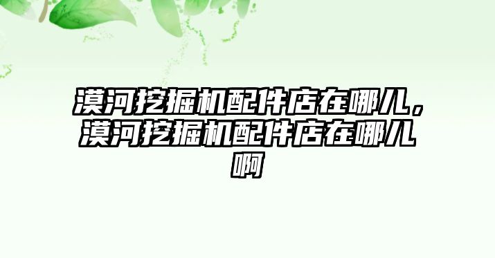 漠河挖掘機配件店在哪兒，漠河挖掘機配件店在哪兒啊