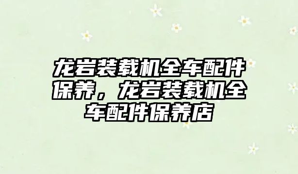 龍巖裝載機全車配件保養(yǎng)，龍巖裝載機全車配件保養(yǎng)店