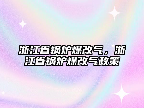 浙江省鍋爐煤改氣，浙江省鍋爐煤改氣政策