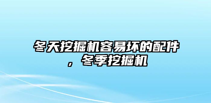 冬天挖掘機容易壞的配件，冬季挖掘機