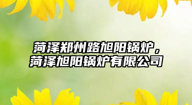 菏澤鄭州路旭陽鍋爐，菏澤旭陽鍋爐有限公司