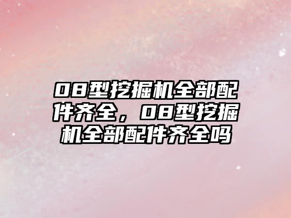 08型挖掘機全部配件齊全，08型挖掘機全部配件齊全嗎