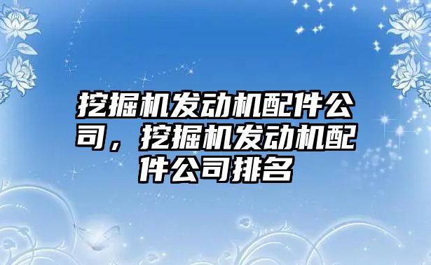 挖掘機發(fā)動機配件公司，挖掘機發(fā)動機配件公司排名