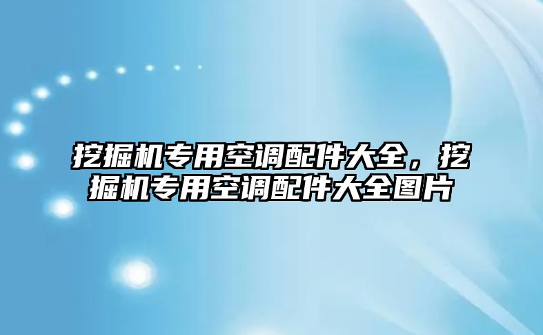 挖掘機專用空調配件大全，挖掘機專用空調配件大全圖片