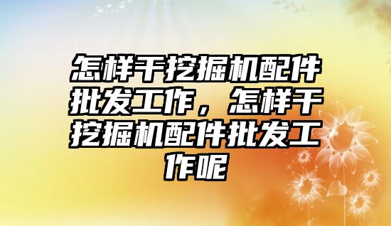 怎樣干挖掘機配件批發(fā)工作，怎樣干挖掘機配件批發(fā)工作呢