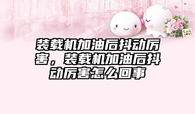 裝載機加油后抖動厲害，裝載機加油后抖動厲害怎么回事