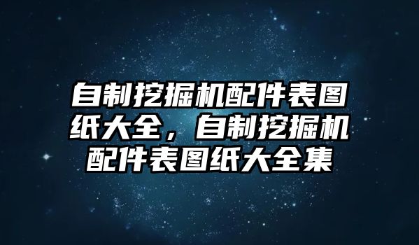 自制挖掘機(jī)配件表圖紙大全，自制挖掘機(jī)配件表圖紙大全集