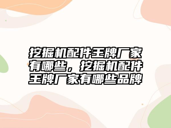 挖掘機配件王牌廠家有哪些，挖掘機配件王牌廠家有哪些品牌