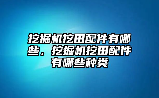 挖掘機挖田配件有哪些，挖掘機挖田配件有哪些種類