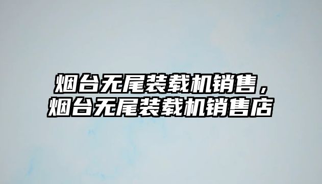 煙臺(tái)無(wú)尾裝載機(jī)銷售，煙臺(tái)無(wú)尾裝載機(jī)銷售店