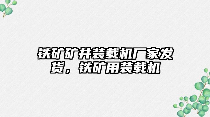 鐵礦礦井裝載機(jī)廠家發(fā)貨，鐵礦用裝載機(jī)