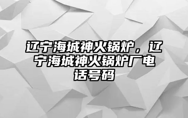 遼寧海城神火鍋爐，遼寧海城神火鍋爐廠電話號碼