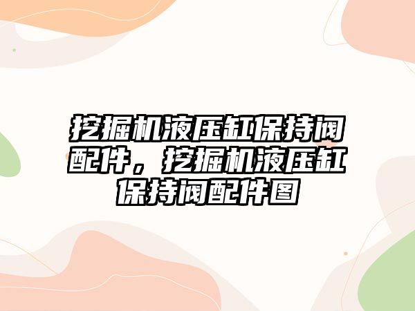 挖掘機液壓缸保持閥配件，挖掘機液壓缸保持閥配件圖