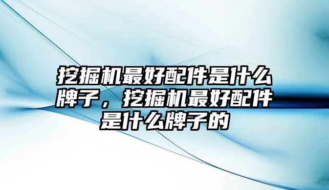 挖掘機最好配件是什么牌子，挖掘機最好配件是什么牌子的