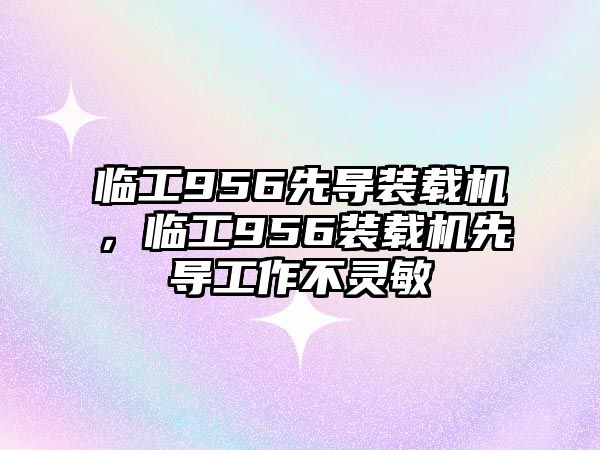 臨工956先導裝載機，臨工956裝載機先導工作不靈敏