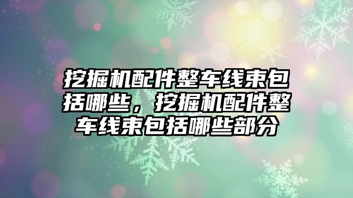 挖掘機(jī)配件整車線束包括哪些，挖掘機(jī)配件整車線束包括哪些部分