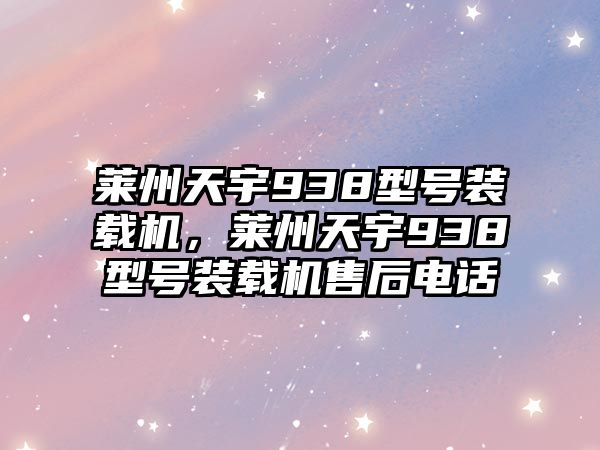 萊州天宇938型號裝載機，萊州天宇938型號裝載機售后電話