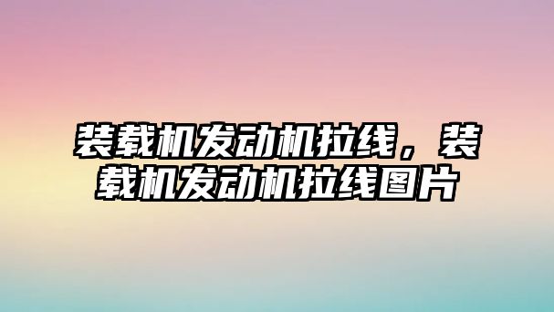 裝載機發(fā)動機拉線，裝載機發(fā)動機拉線圖片