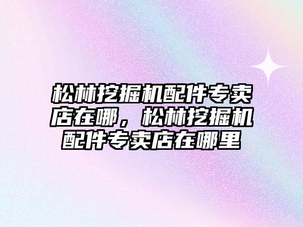 松林挖掘機配件專賣店在哪，松林挖掘機配件專賣店在哪里