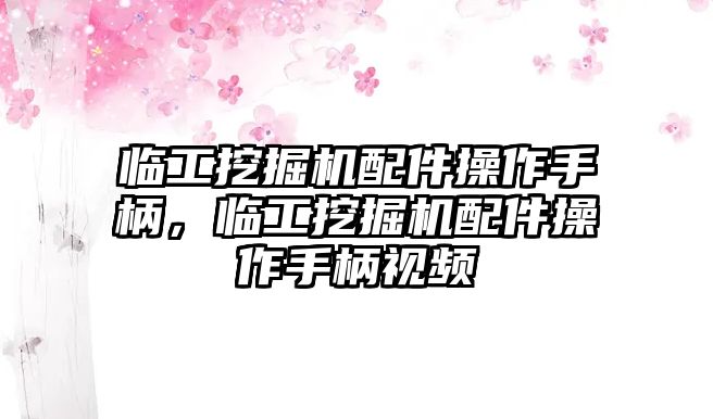 臨工挖掘機配件操作手柄，臨工挖掘機配件操作手柄視頻