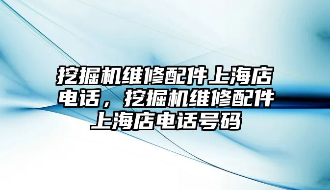 挖掘機(jī)維修配件上海店電話，挖掘機(jī)維修配件上海店電話號碼