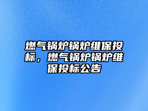 燃?xì)忮仩t鍋爐維保投標(biāo)，燃?xì)忮仩t鍋爐維保投標(biāo)公告