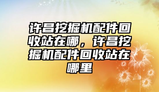 許昌挖掘機配件回收站在哪，許昌挖掘機配件回收站在哪里