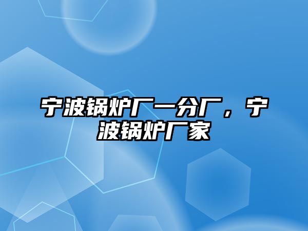 寧波鍋爐廠一分廠，寧波鍋爐廠家