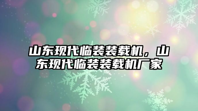 山東現(xiàn)代臨裝裝載機，山東現(xiàn)代臨裝裝載機廠家