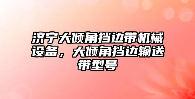 濟寧大傾角擋邊帶機械設備，大傾角擋邊輸送帶型號