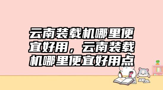 云南裝載機哪里便宜好用，云南裝載機哪里便宜好用點