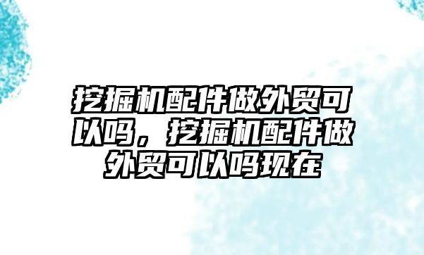 挖掘機配件做外貿可以嗎，挖掘機配件做外貿可以嗎現在