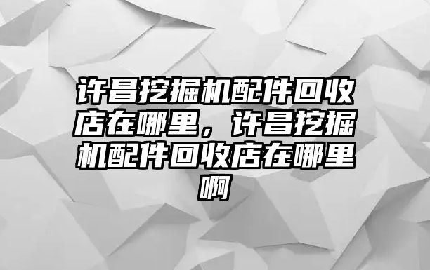 許昌挖掘機(jī)配件回收店在哪里，許昌挖掘機(jī)配件回收店在哪里啊