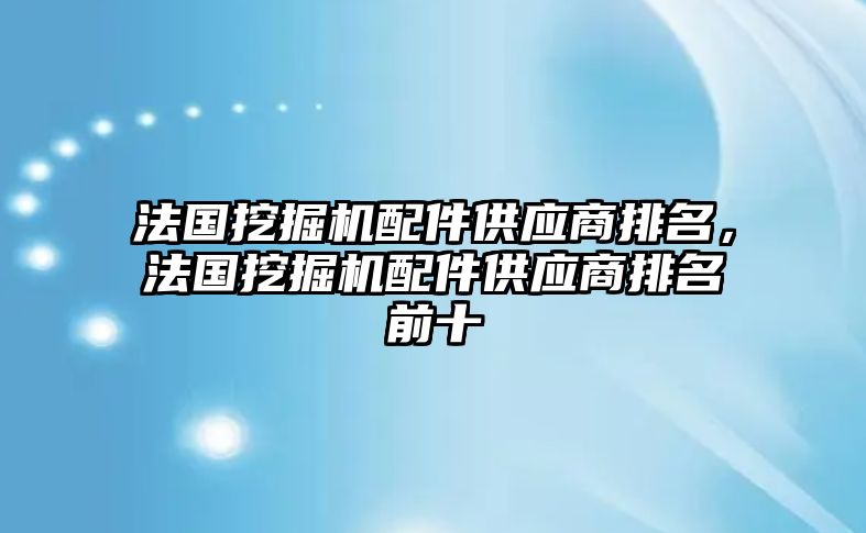 法國挖掘機(jī)配件供應(yīng)商排名，法國挖掘機(jī)配件供應(yīng)商排名前十