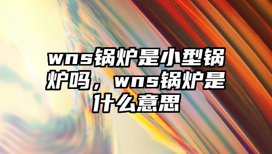 wns鍋爐是小型鍋爐嗎，wns鍋爐是什么意思