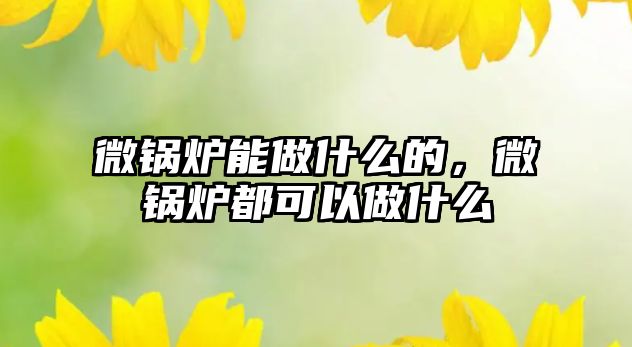 微鍋爐能做什么的，微鍋爐都可以做什么