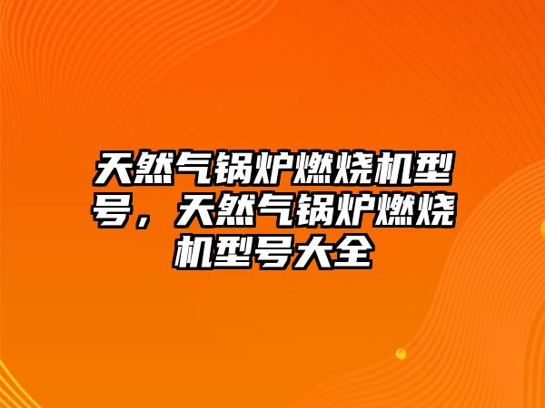 天然氣鍋爐燃燒機(jī)型號(hào)，天然氣鍋爐燃燒機(jī)型號(hào)大全