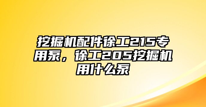 挖掘機配件徐工215專用泵，徐工205挖掘機用什么泵