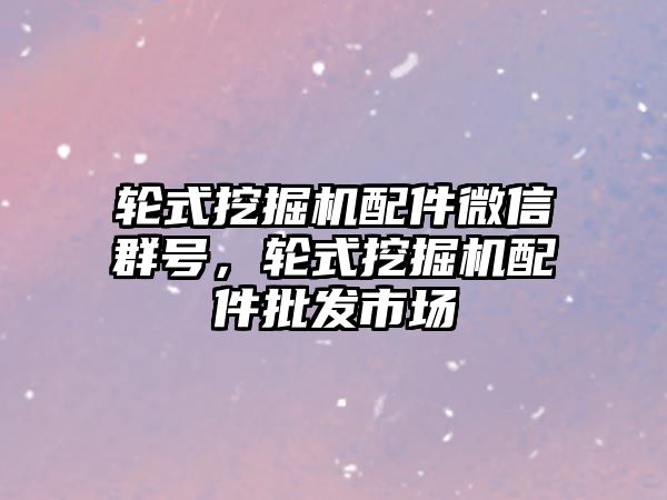 輪式挖掘機配件微信群號，輪式挖掘機配件批發(fā)市場