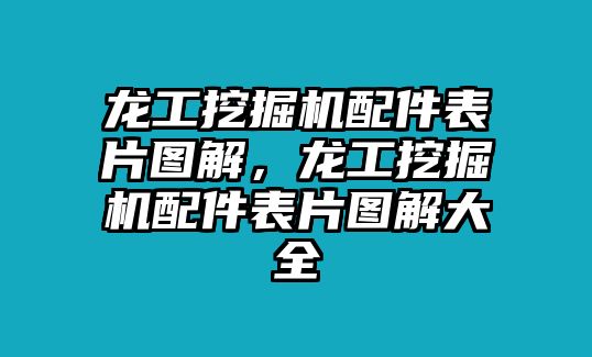 龍工挖掘機(jī)配件表片圖解，龍工挖掘機(jī)配件表片圖解大全