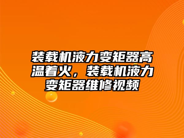 裝載機液力變矩器高溫著火，裝載機液力變矩器維修視頻