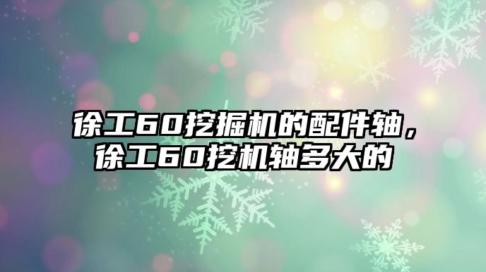 徐工60挖掘機的配件軸，徐工60挖機軸多大的