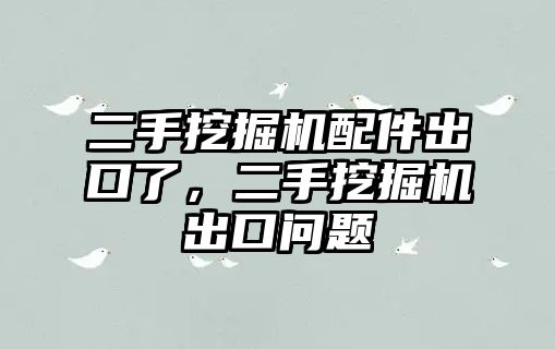 二手挖掘機(jī)配件出口了，二手挖掘機(jī)出口問題