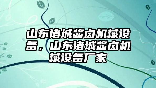 山東諸城醬鹵機械設(shè)備，山東諸城醬鹵機械設(shè)備廠家