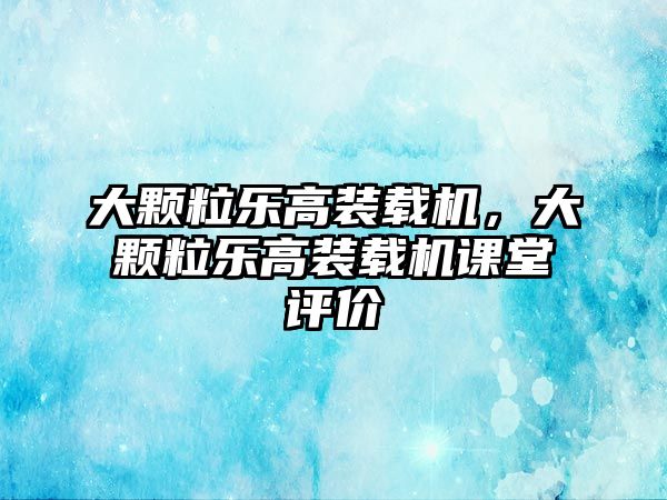 大顆粒樂高裝載機，大顆粒樂高裝載機課堂評價