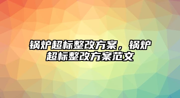 鍋爐超標(biāo)整改方案，鍋爐超標(biāo)整改方案范文