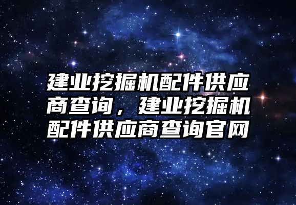 建業(yè)挖掘機配件供應(yīng)商查詢，建業(yè)挖掘機配件供應(yīng)商查詢官網(wǎng)