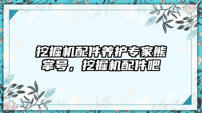 挖掘機配件養(yǎng)護專家熊掌號，挖掘機配件吧