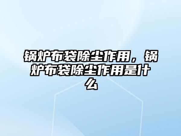 鍋爐布袋除塵作用，鍋爐布袋除塵作用是什么